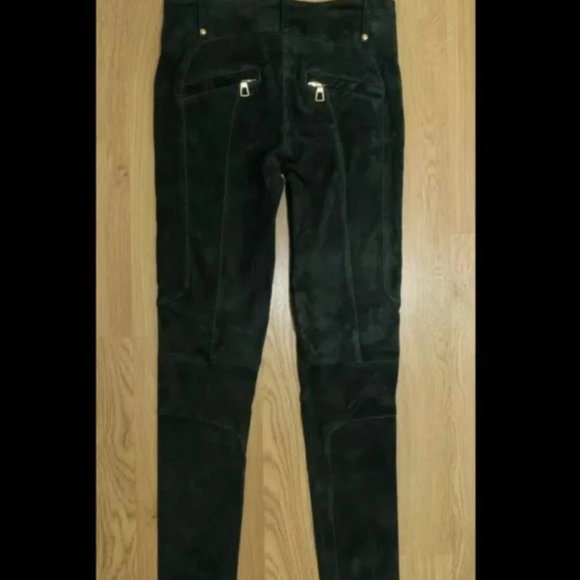 NWT BALMAIN H&M Suede Pants Size 4 - Picture 6 of 7